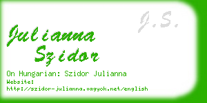 julianna szidor business card